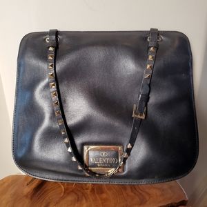 Valentino Black Leather Shoulder Bag